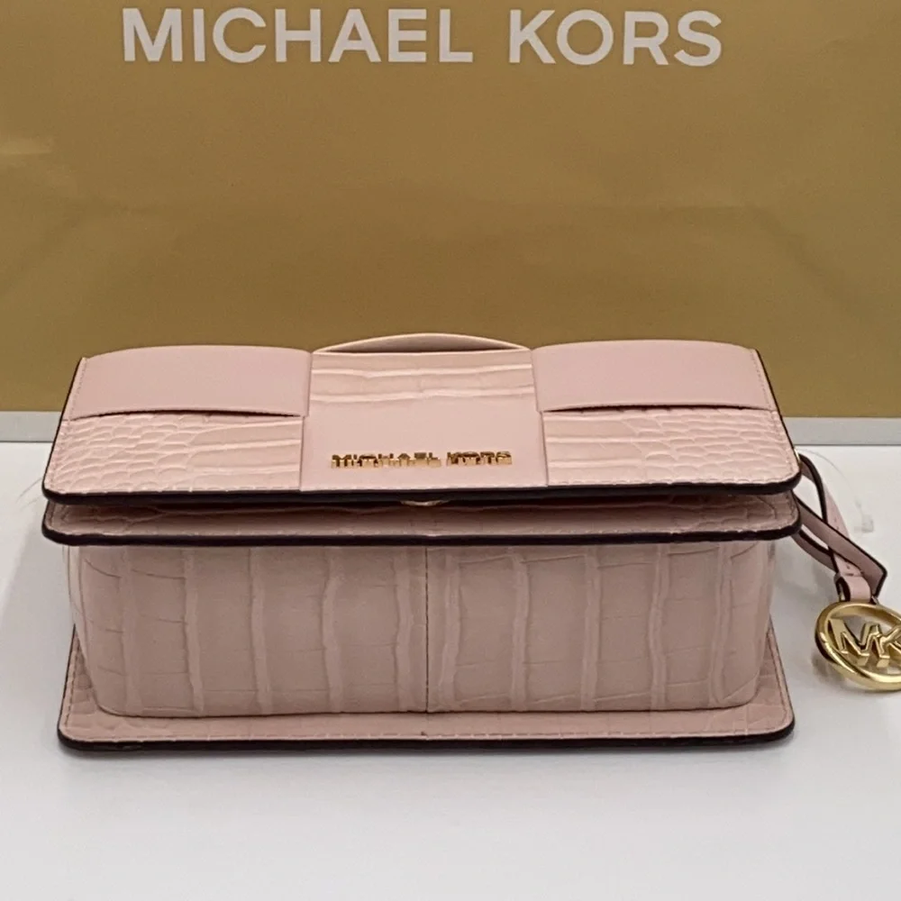 MICHAEL KORS MERCER SM CLUTCH XBODY POWDER BLUSH